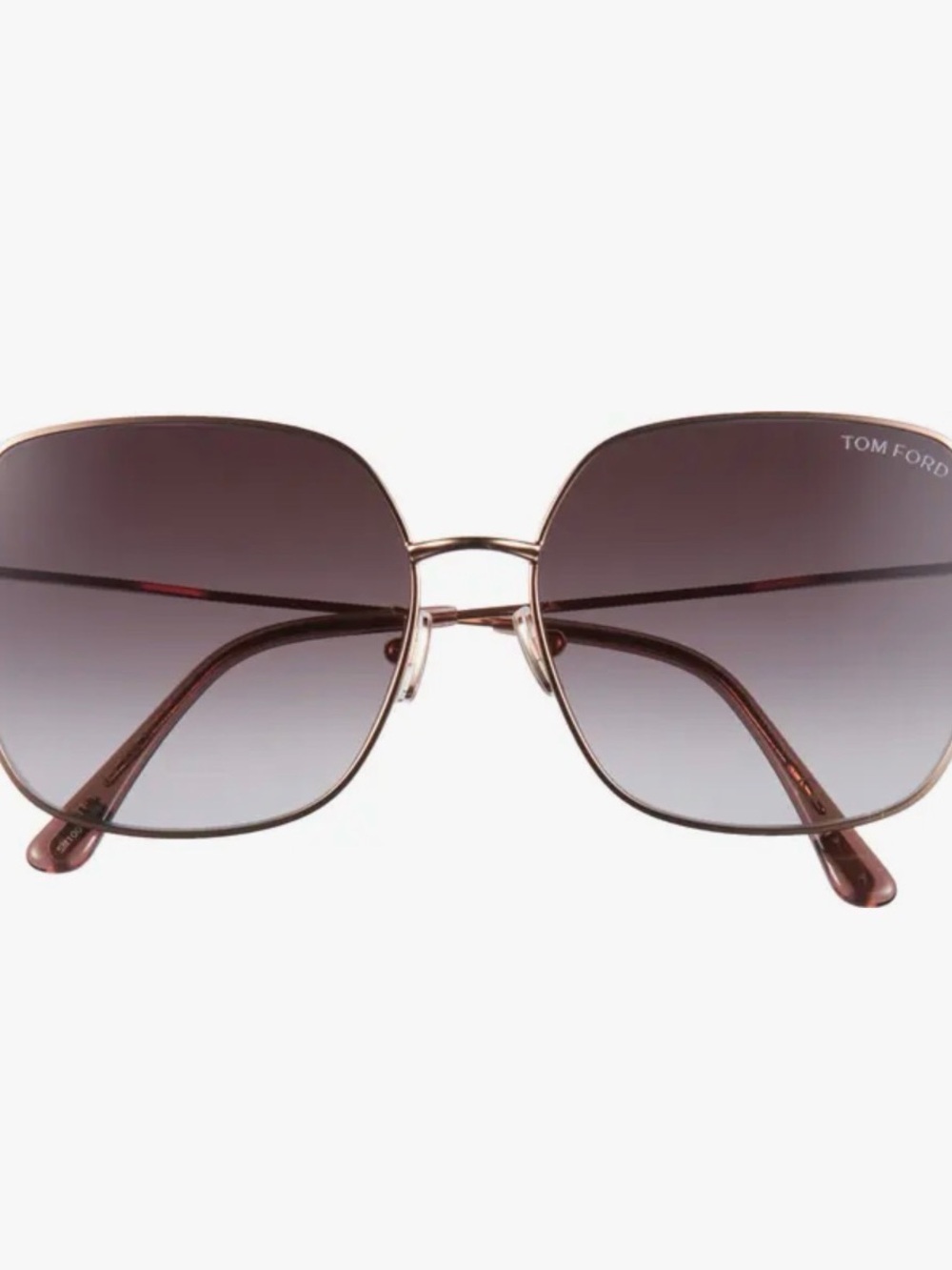 Tom Ford Women’s Rose Gold Frame with Brown Gradient Lenses Sunglasses